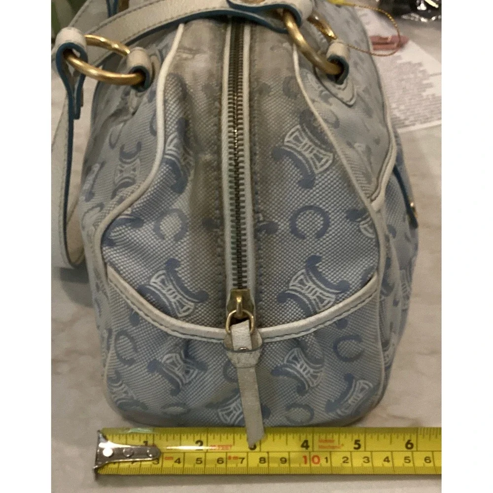 Celine Macadam Boston Bag Satchel Handbag Designer‎ Purse Small